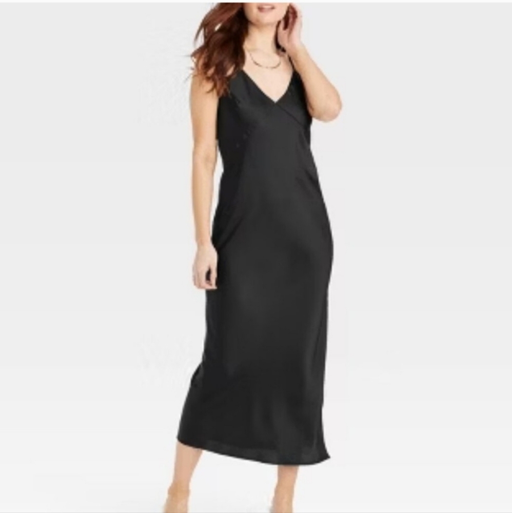 a new day Black Maxi Dress with Spaghetti Straps